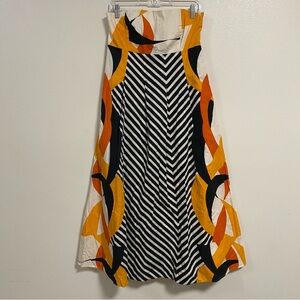 Tabitha Dress Women’s Size 12 Geometric Abstract print Strapless Midi Dress